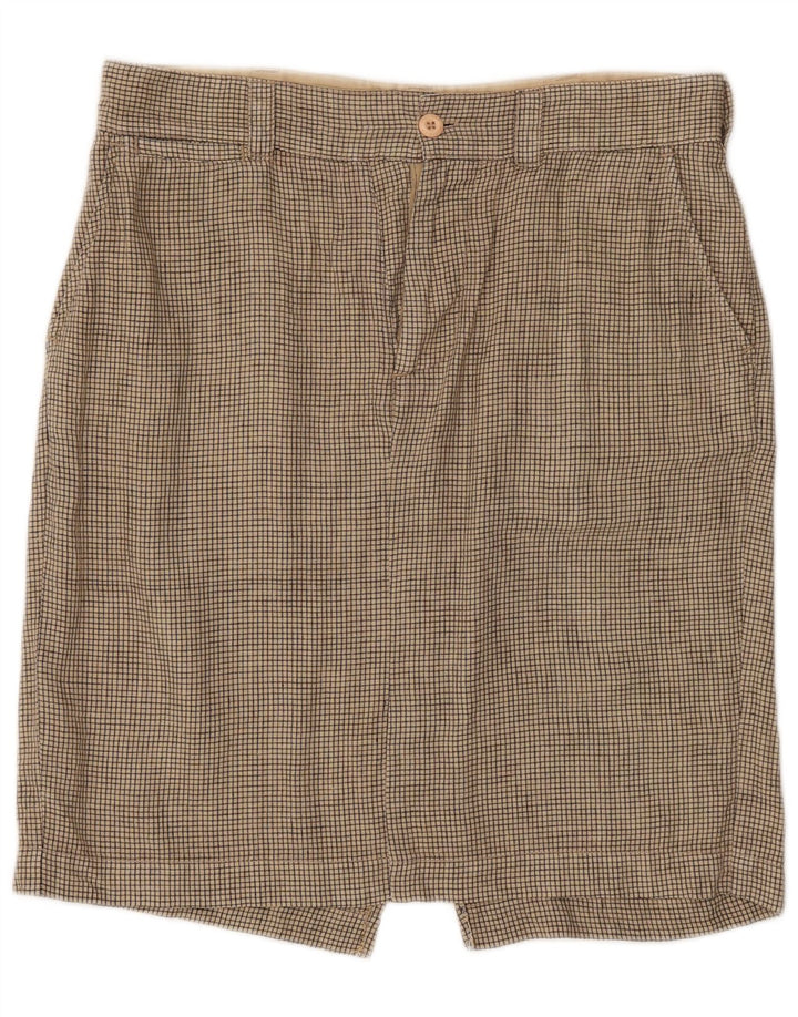 Falda Recta Woolrich Mujer W33 Large Beige Check Linen