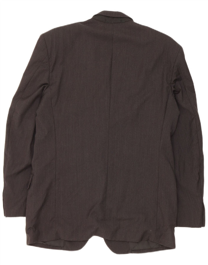 Trussardi Chaqueta Blazer De 2 Botones Para Hombre IT 48 Mediana De Lana Virgen Negra