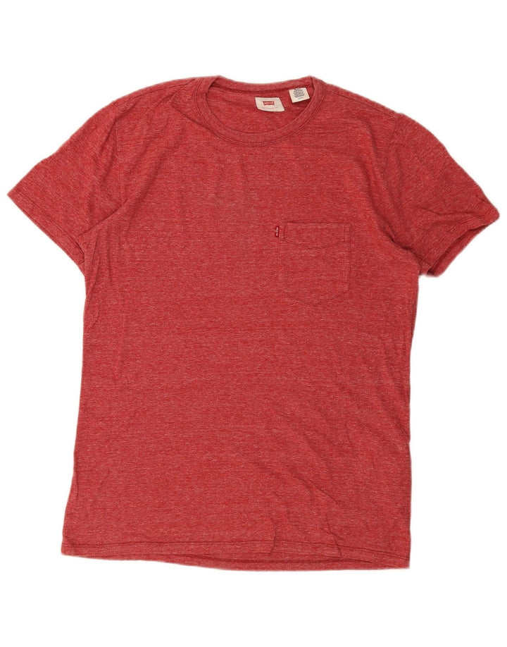LEVI'S Camiseta para hombre Top Small de algodón moteado rojo