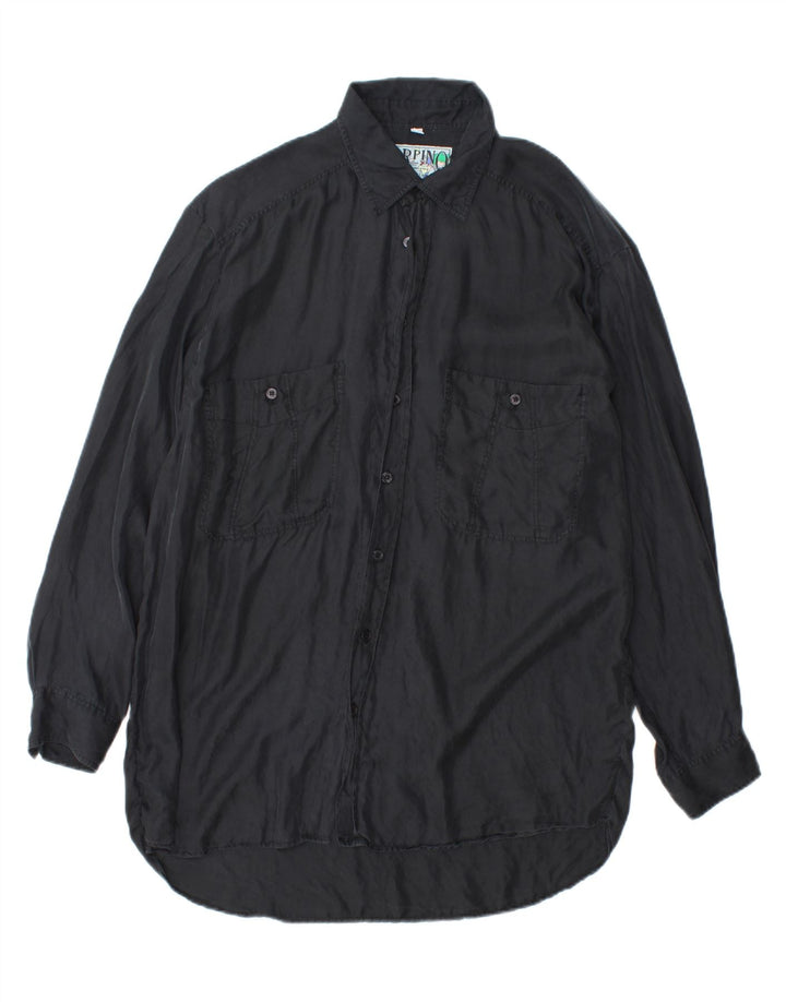ARPINO Mens Loose Fit Shirt Large Black Vintage Arpino and Second-Hand Arpino from Messina Hembry 
