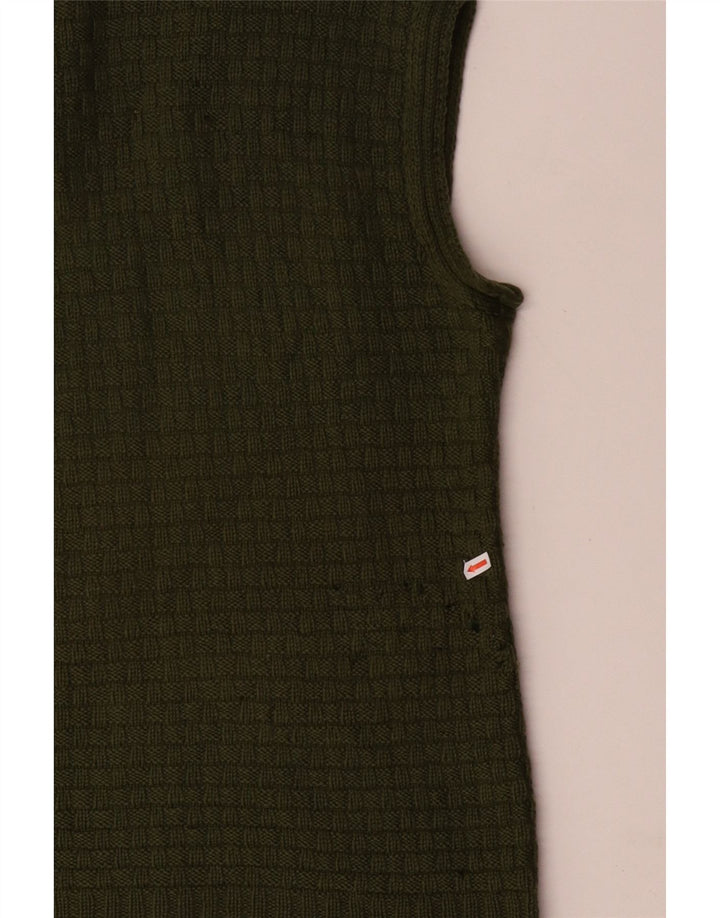 VINTAGE Chaleco de mujer Camiseta sin mangas Reino Unido 14 Verde Medio