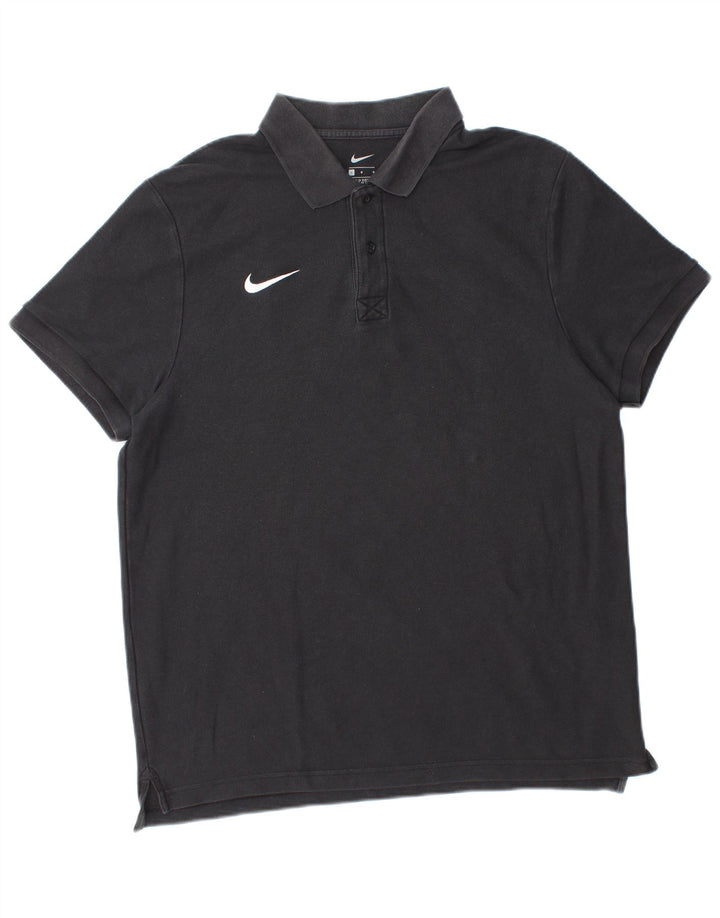 Polo NIKE para hombre, talla grande, algodón negro