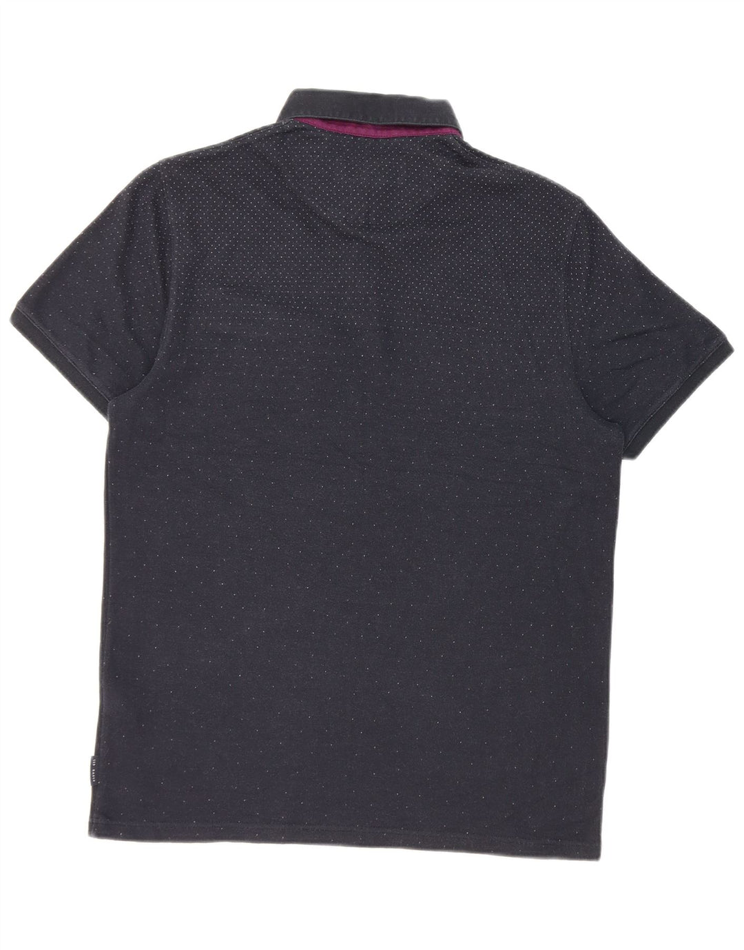 Ted Baker Polo para hombre talla 3 mediano algodón manchado azul marino