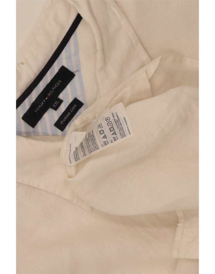 Camisa Tommy Hilfiger Hombre 2XL Lino Blanco