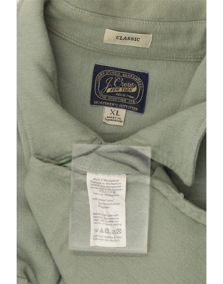 J. CREW Camisa clásica de franela para hombre XL Algodón verde