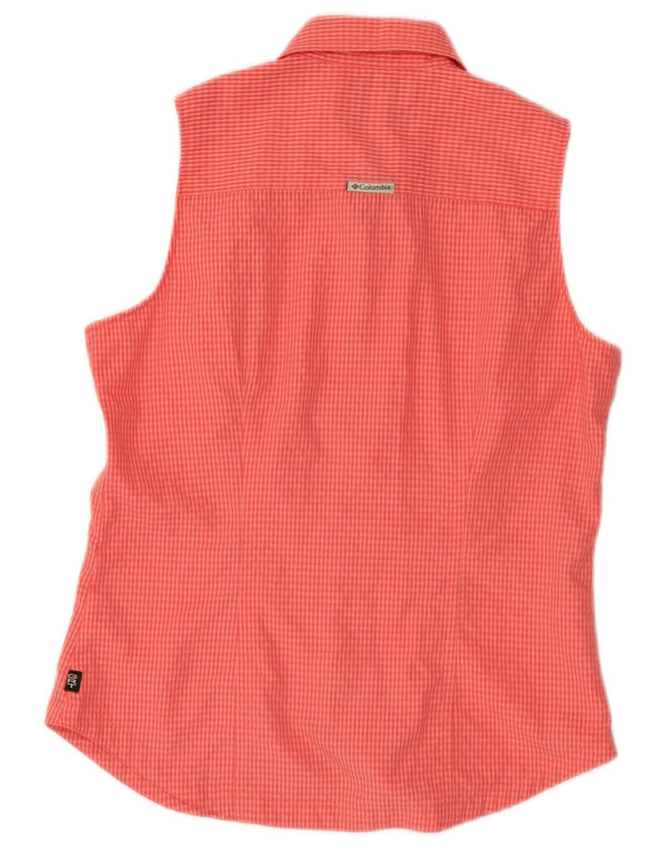Camisa sin mangas Columbia para mujer UK 40 Small Pink Gingham Rayon