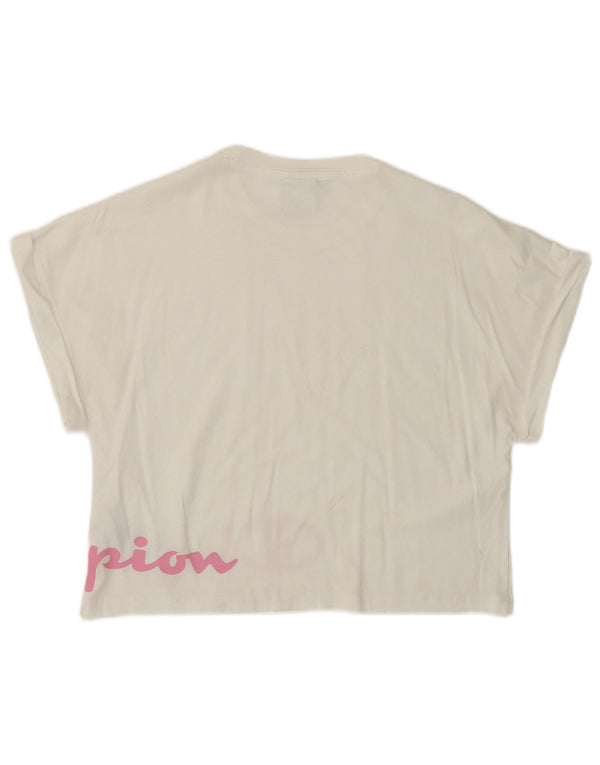 Champion Camiseta corta con gráfico para niña 13-14 años XL Algodón blanco
