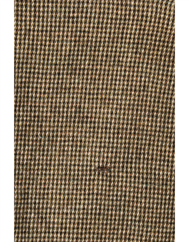 Harris Tweed Chaqueta tipo blazer de 3 botones para hombre UK 40 Large Brown Check Lana nueva