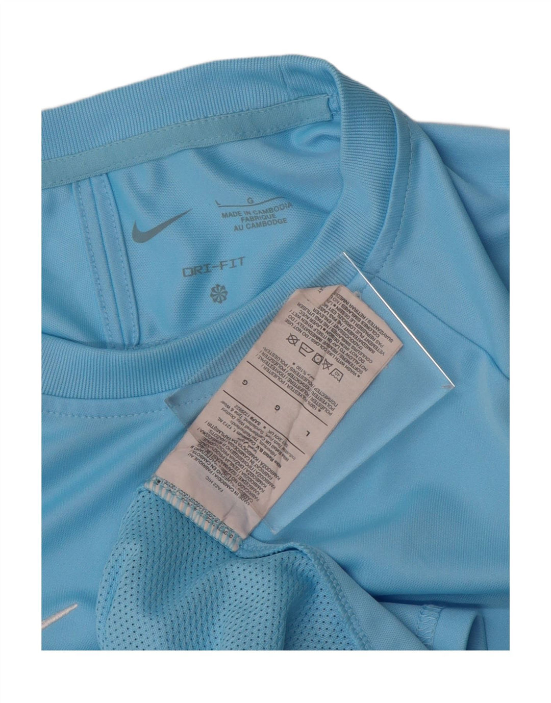 NIKE Camiseta Dri Fit para Hombre Top Grande Azul Colorblock Poliéster