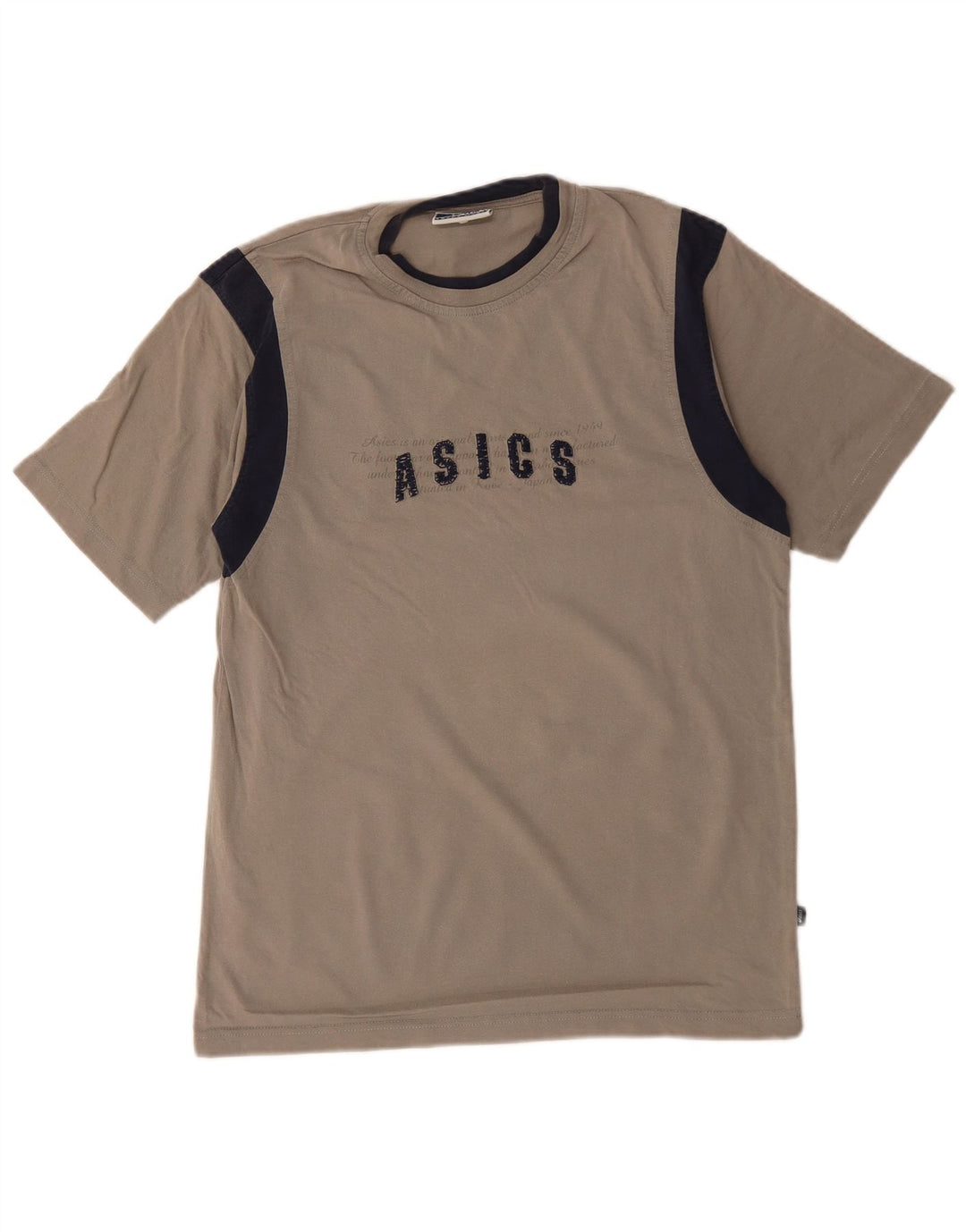 Asics Hombre Camiseta Gráfica Top Small Gris Colorblock Algodón