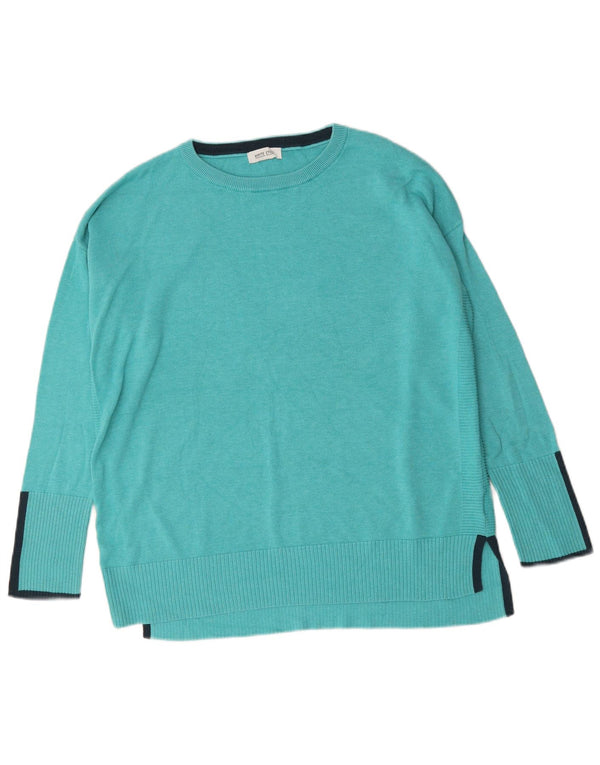 White Stuff - Jersey extragrande con cuello barco para mujer, talla 40, talla grande, color turquesa