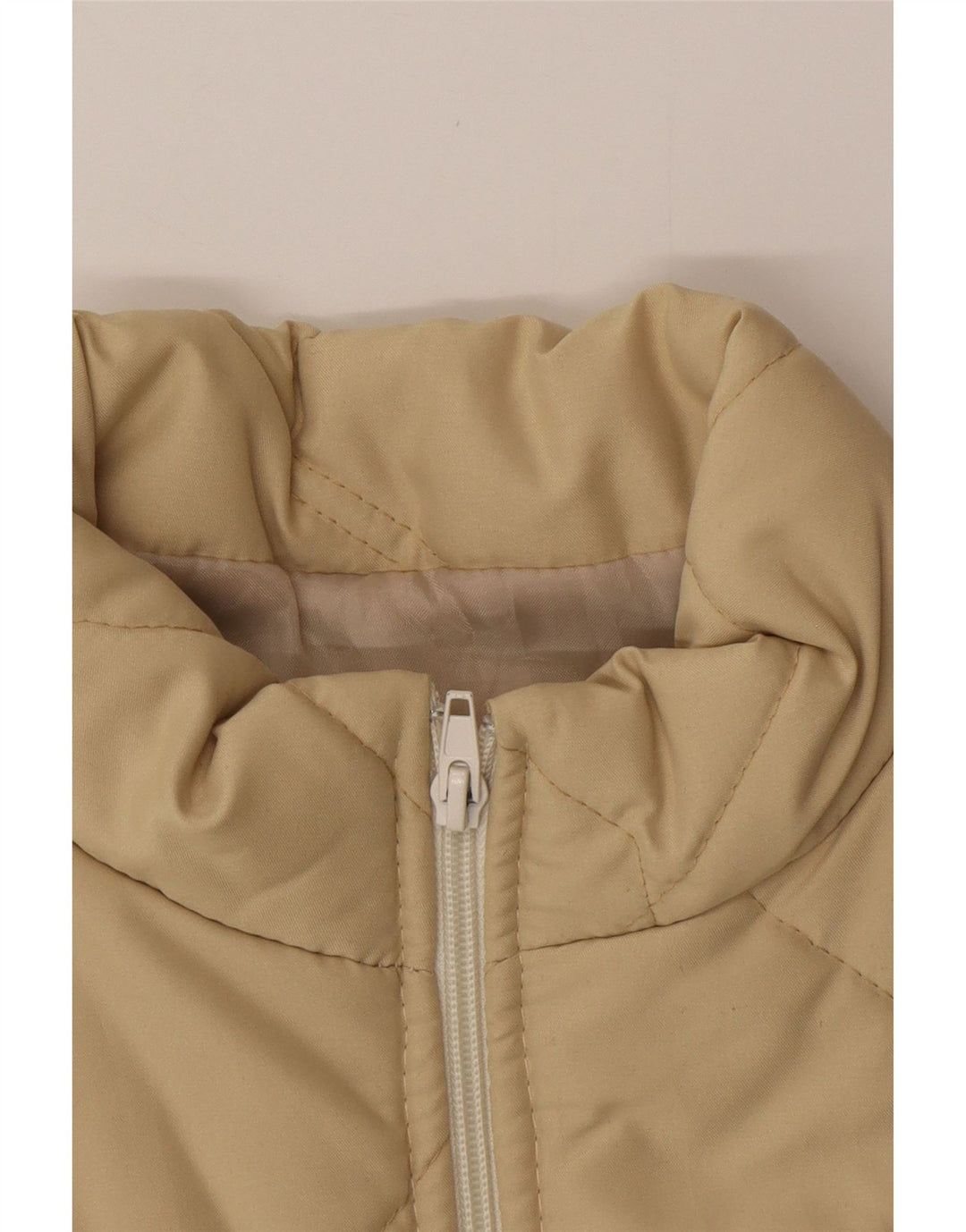 VINTAGE Mujer Acolchado Gilet Reino Unido 12 Medio Beige