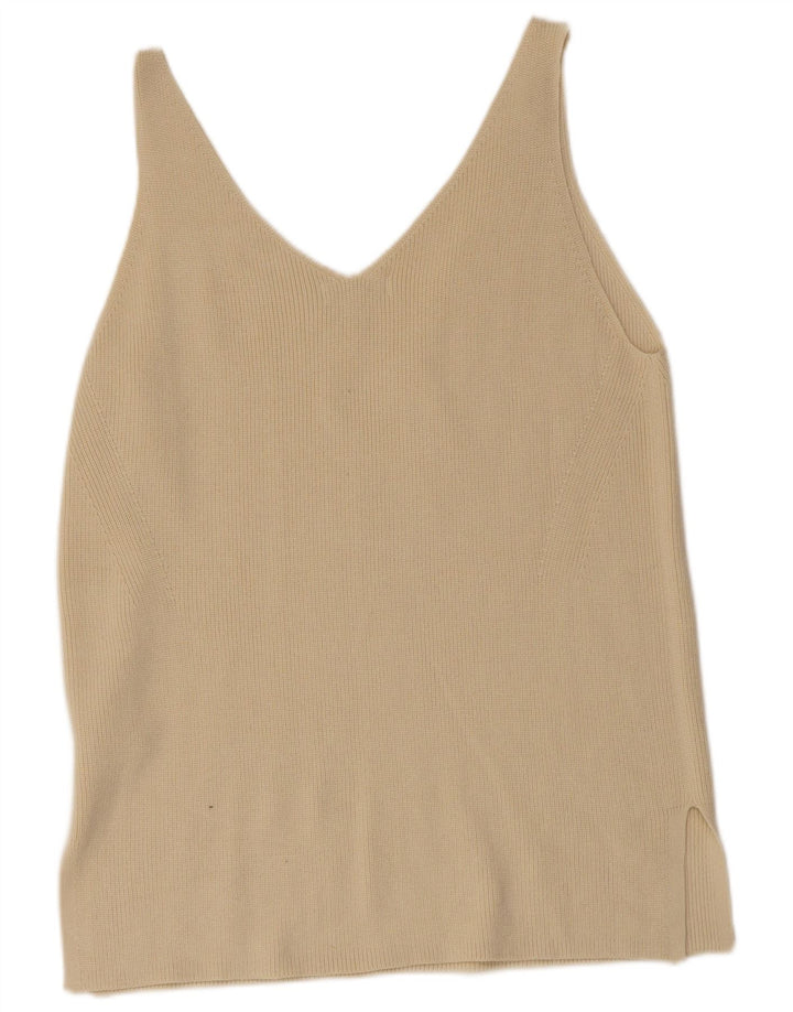 Marks & Spencer - Camiseta sin mangas para mujer, talla 40, talla grande, algodón beige