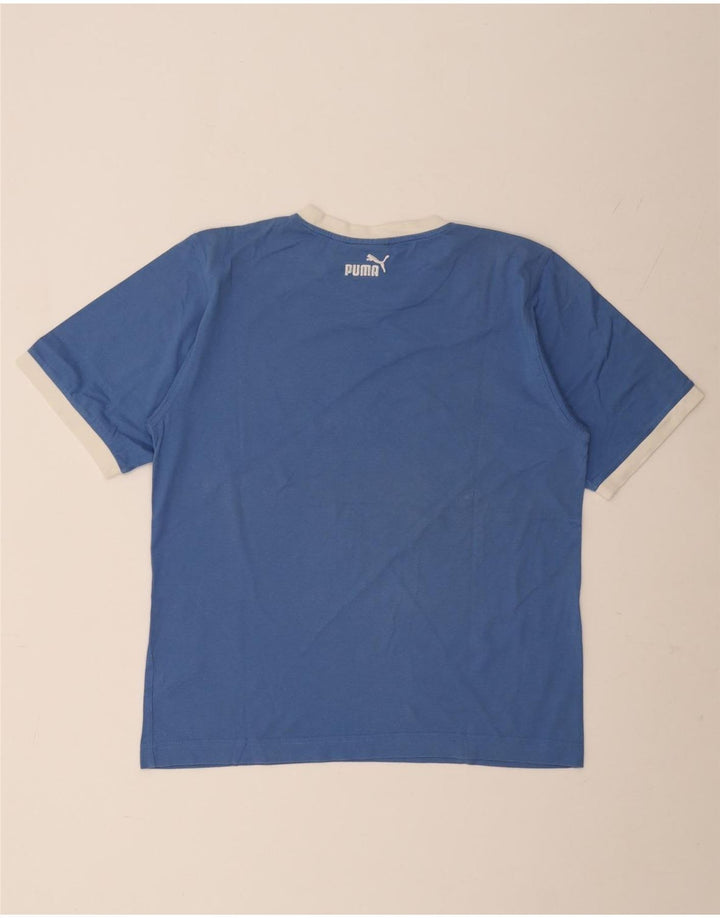Puma - Camiseta gráfica para hombre, talla grande, algodón azul