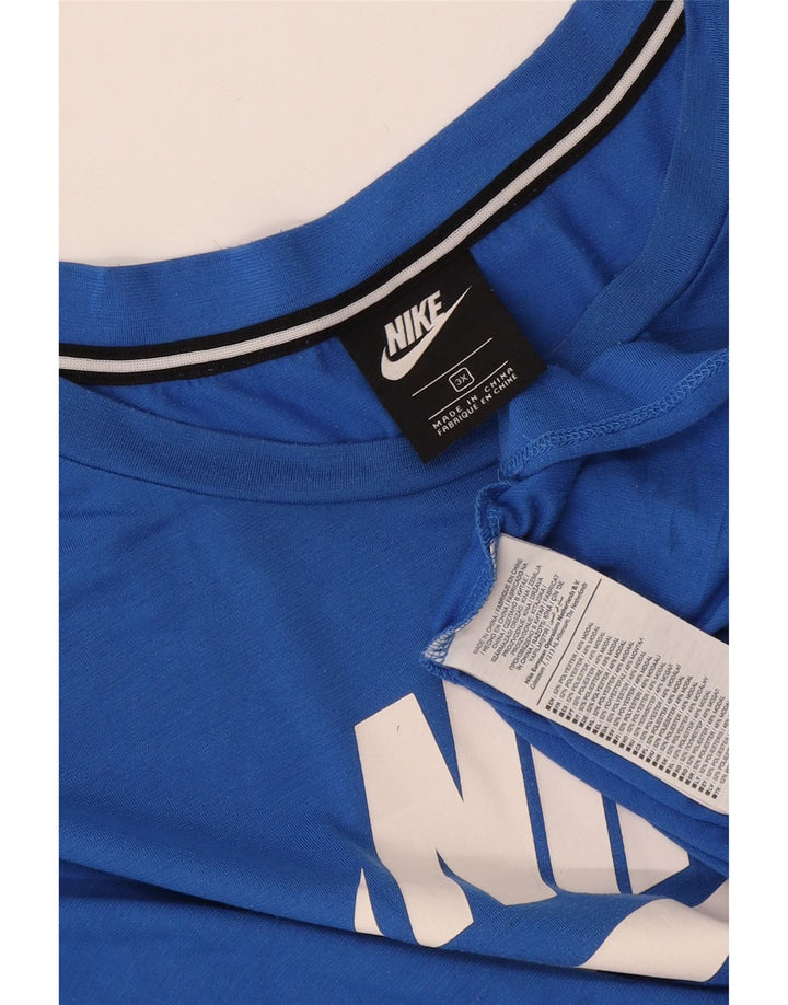 Nike Camiseta gráfica para mujer UK 22 3XL Azul Poliéster