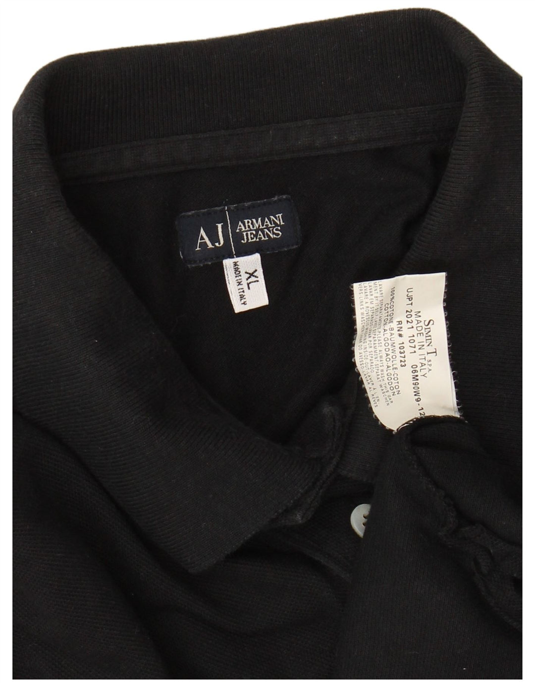 ARMANI JEANS Polo Hombre XL Algodón Negro