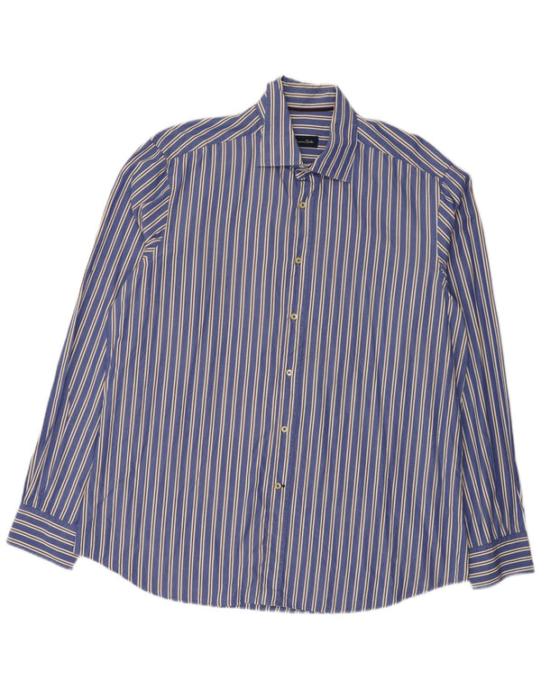 Camisa Hombre Massimo Dutti 2XL Azul Rayas