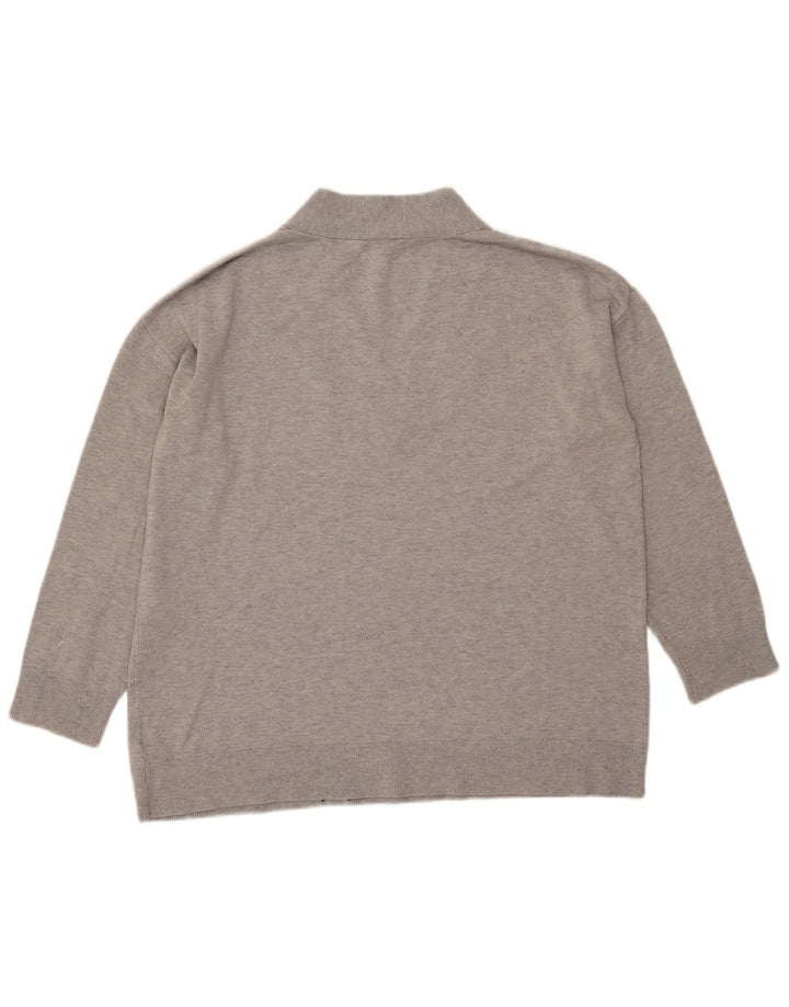 Gap Suéter tipo jersey de gran tamaño con cuello en V para mujer UK 46 Grande gris moteado