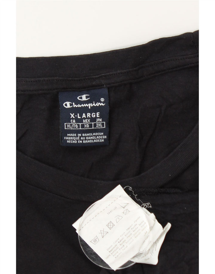 CHAMPION Camiseta gráfica para hombre Top XL Algodón negro