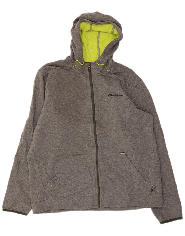 EDDIE BAUER Suéter con capucha y cremallera para hombre Poliéster gris grande