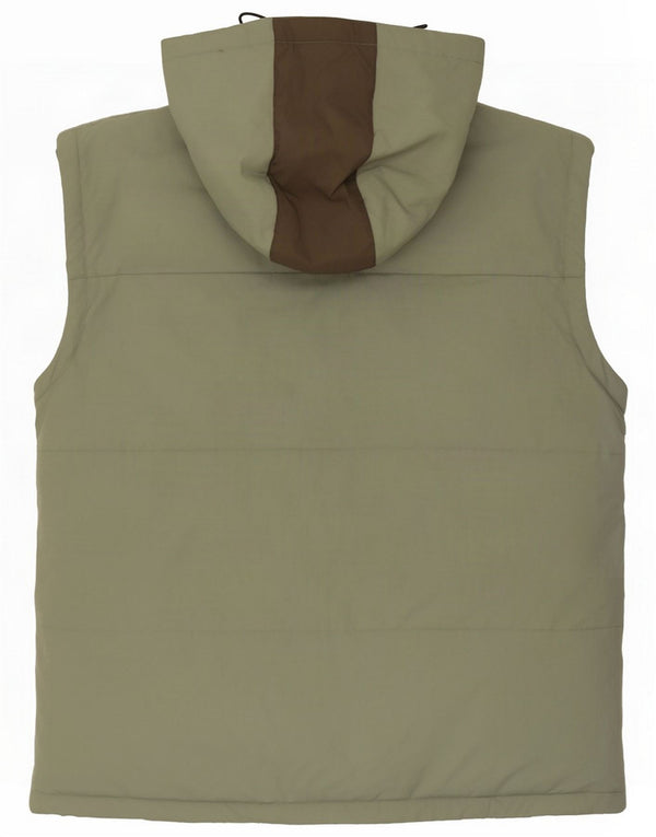 Chaleco acolchado con capucha Fila para hombre UK 44 2XL Poliamida color block verde