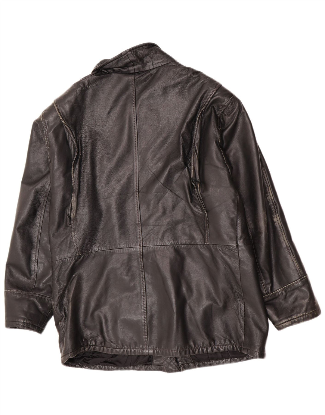 Vintage hombres chaqueta de cuero Reino Unido 40 grande negro
