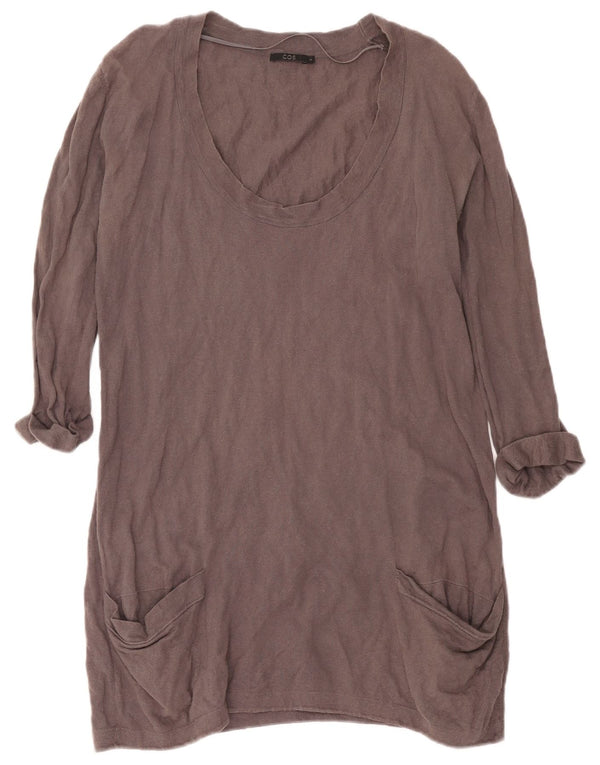 Cos Vestido tipo jersey extragrande con manga 3/4 para mujer Reino Unido 10 Pequeño algodón gris