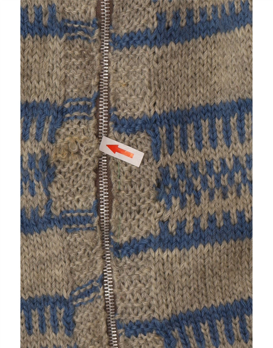 Vintage hombres Cardigan suéter grande gris rayas