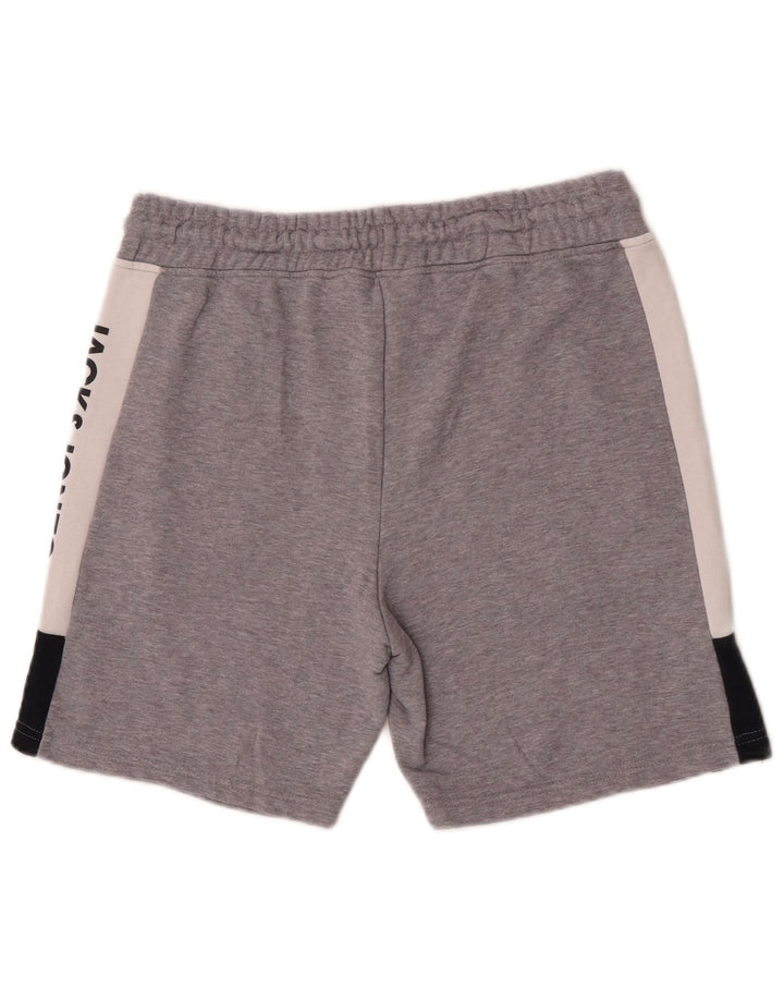 Jack & Jones Hombre Shorts deportivos con estampado de algodón color block en gris medio