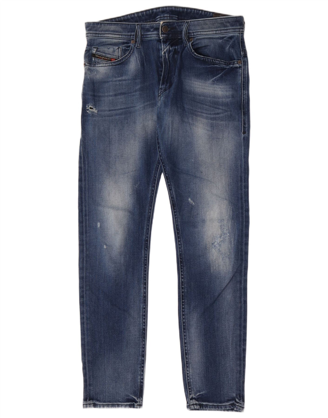 Diesel Hombre Vaqueros Slim Desgastados W30 L32 Algodón Azul