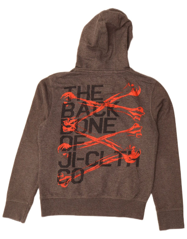 Jack & Jones Hombre Sudadera Con Capucha Gráfica De Algodón Gris Medio