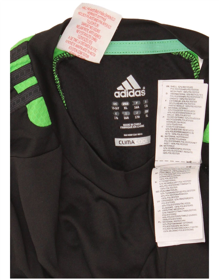Adidas Camiseta Climacool para niño 15-16 años Negro Colorblock Poliéster