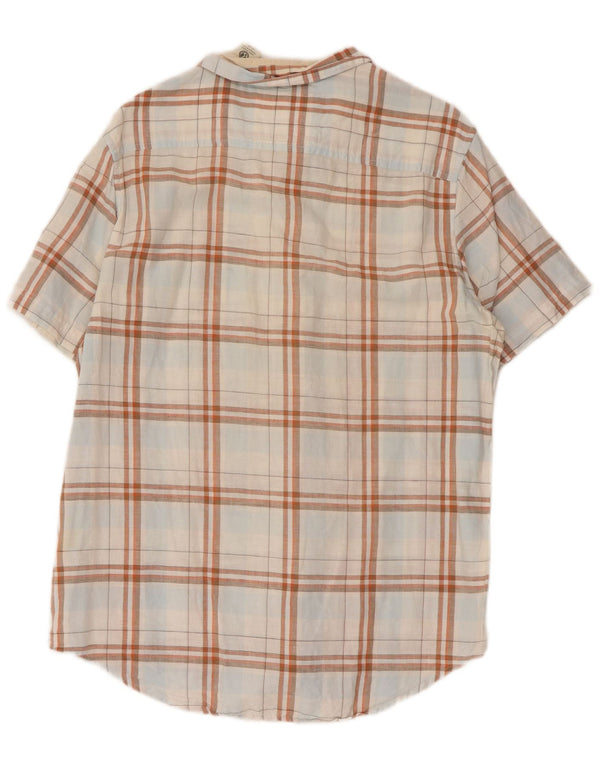 Timberland Camisa De Manga Corta De Corte Regular Para Hombre Cuadros Blancos Medianos