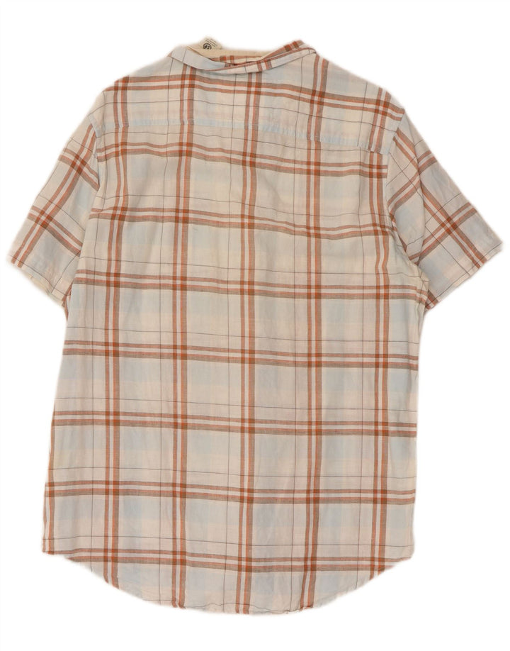 Timberland Camisa De Manga Corta De Corte Regular Para Hombre Cuadros Blancos Medianos