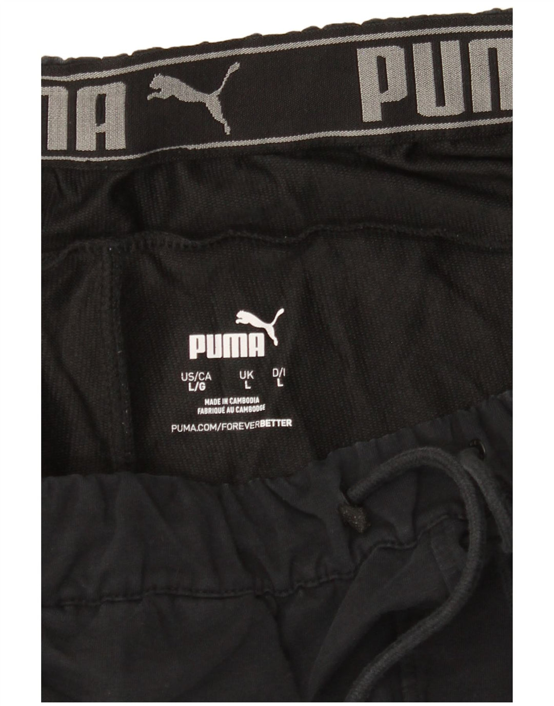 PUMA Pantalones cortos deportivos para hombre grande negro