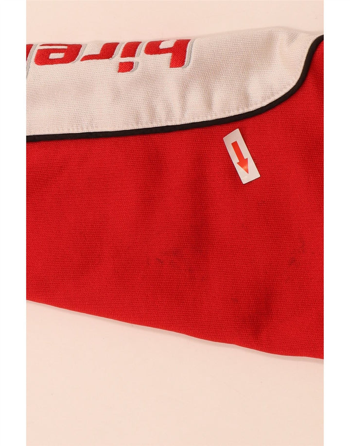 Vintage hombres gráfico chándal top chaqueta medio rojo colorblock