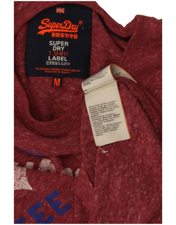 Superdry Camiseta gráfica para hombre Top de algodón moteado en rojo medio
