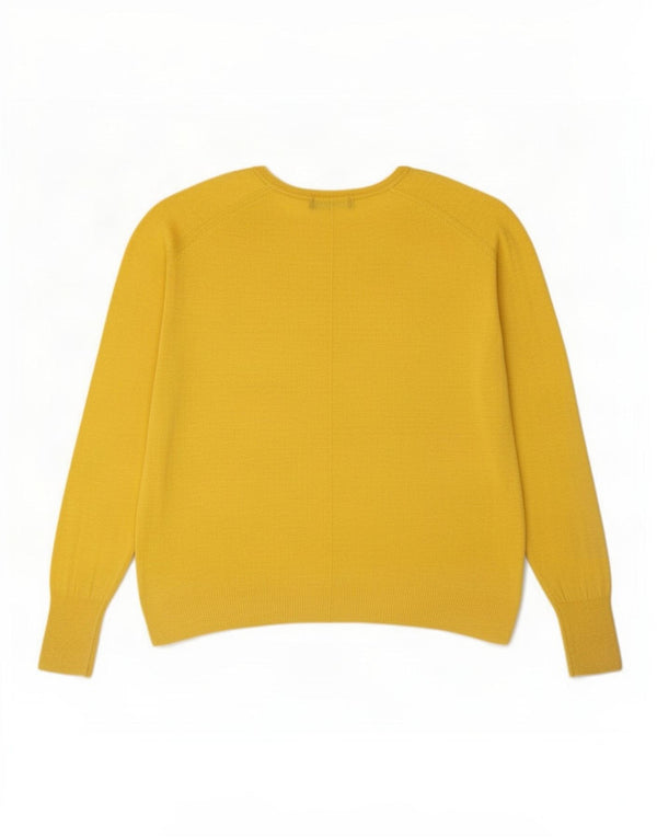 Zara - Jersey extragrande con cuello barco para mujer, talla 40, color amarillo mediano