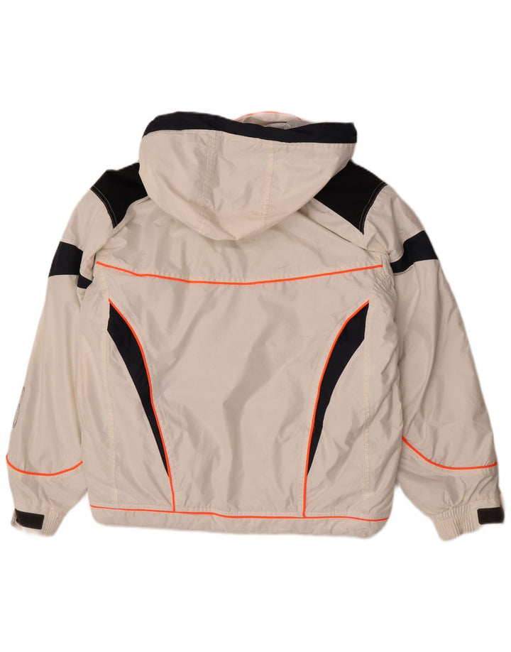 Pyramid Chaqueta de esquí con capucha para hombre UK 36 Small White Colourblock Nylon