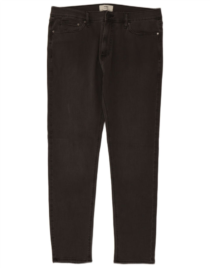 Marks & Spencer Vaqueros ajustados para hombre W36 L33 Algodón gris