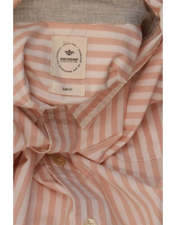 Dockers Camisa Slim Fit Hombre XL Rosa Rayas