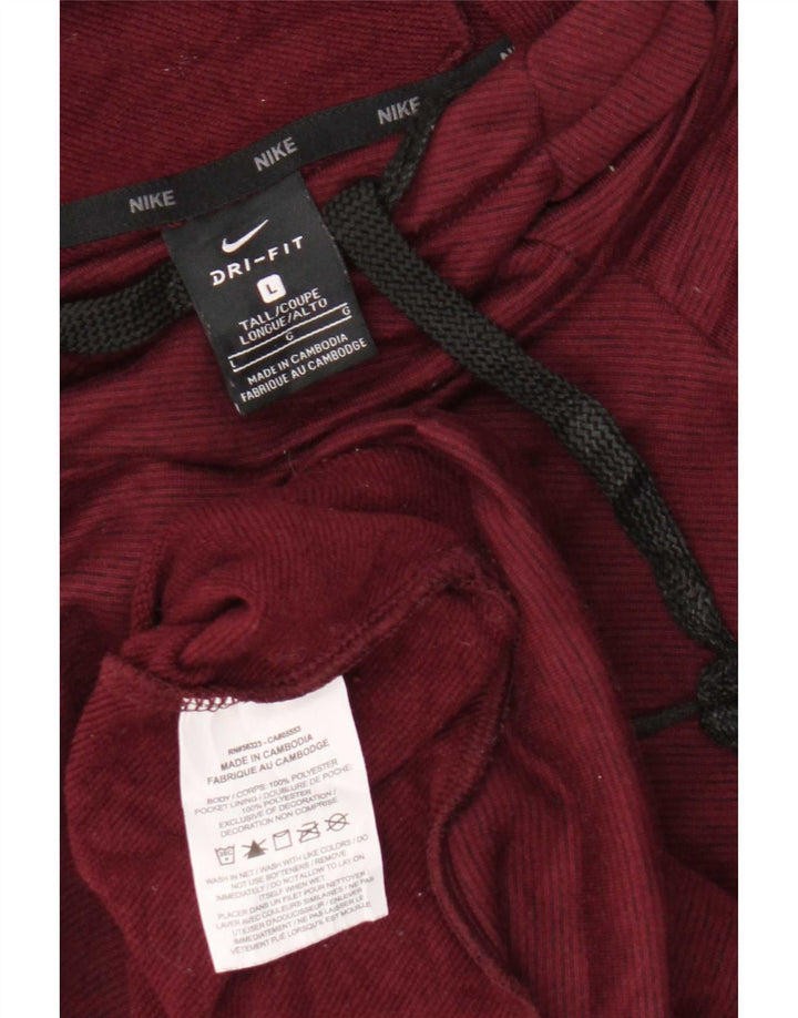 Nike Dri Fit Sudadera con capucha para hombre, tamaño grande, poliéster burdeos