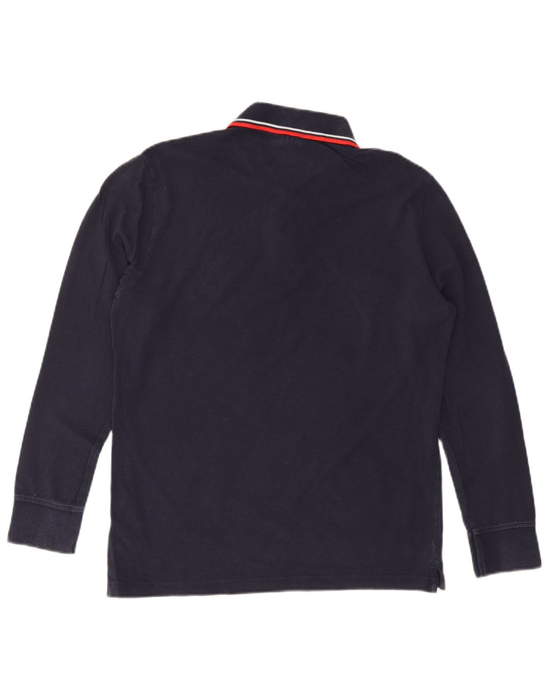 DIADORA Polo de manga larga para hombre de algodón azul marino grande