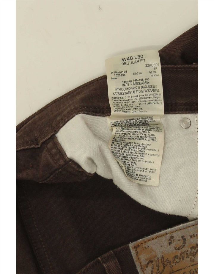 Wrangler Vaqueros rectos de corte regular para hombre W40 L30 Algodón marrón