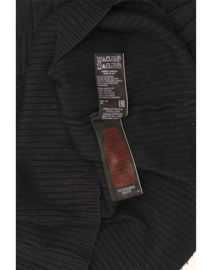 Marks & Spencer Jersey con cuello alto para mujer, talla 40, talla M, color negro