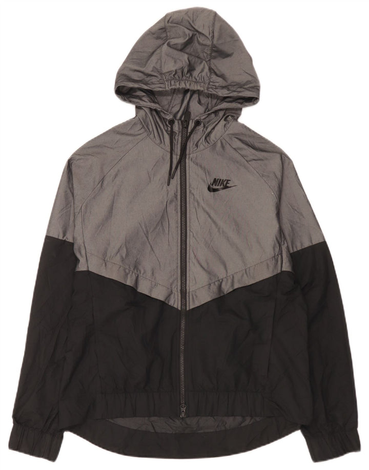Nike Chaqueta impermeable con capucha para hombre UK 38 Medium Grey Colourblock Nylon