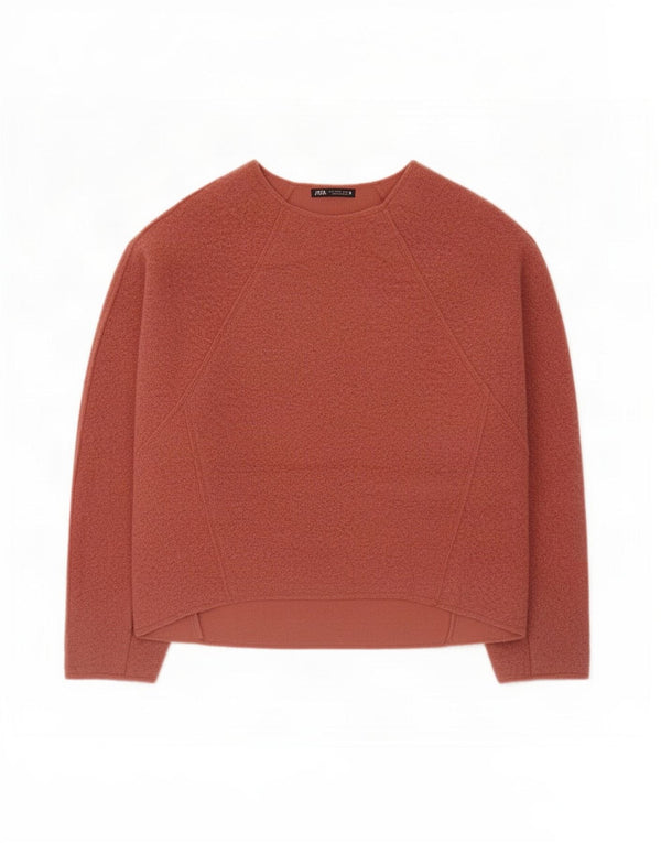 Zara - Jersey extragrande con cuello barco para mujer, talla S, color rosa