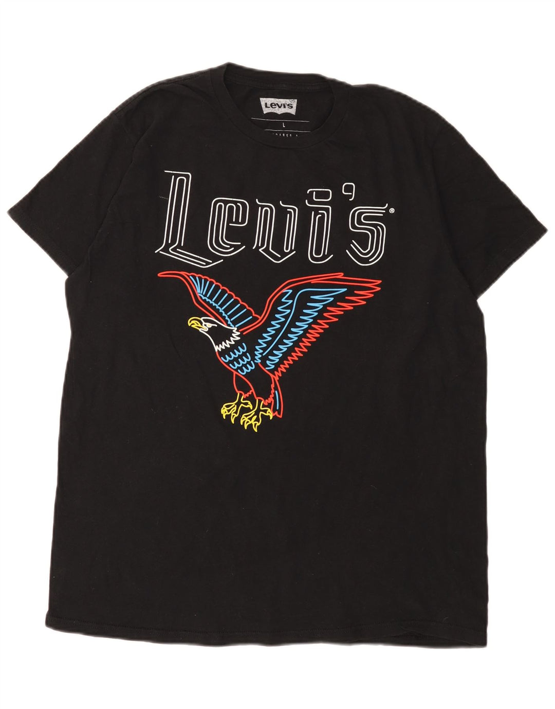 Levi's Camiseta gráfica para hombre Top grande de algodón negro