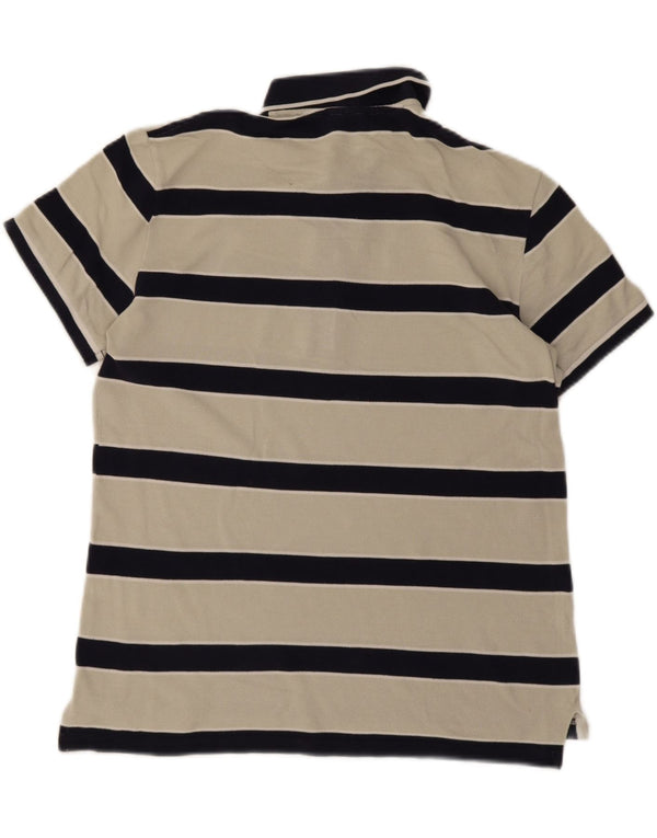 Polo Lacoste para hombre talla 4 mediano blanco a rayas