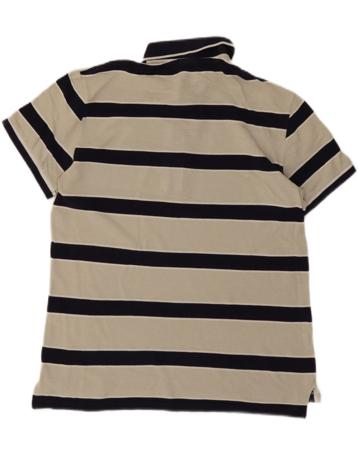 Polo Lacoste para hombre talla 4 mediano blanco a rayas